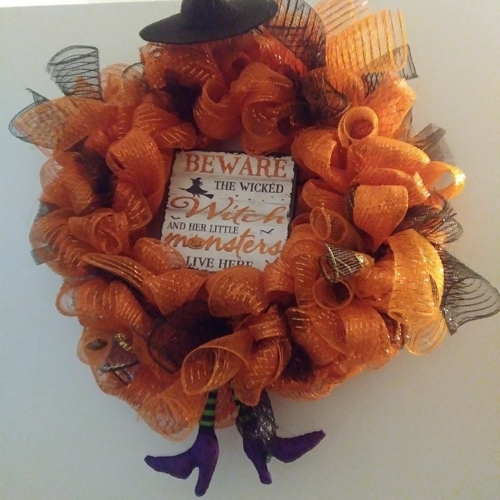 14 inch halloween deco mesh wreath